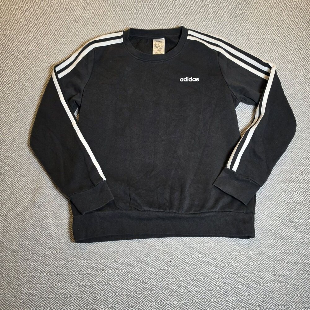 Adidas Essentials 3-Stripes Black Crewneck Sweatshirt Men’s Medium